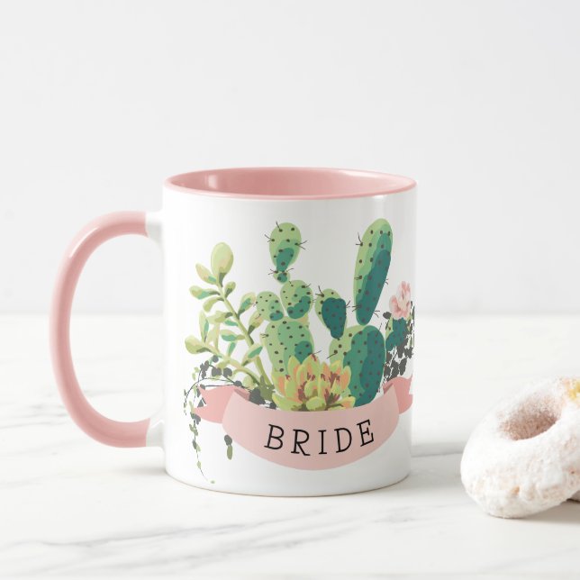 Mug Jardin de Cactus du désert | Dame Plante | Musique (Avec donut)