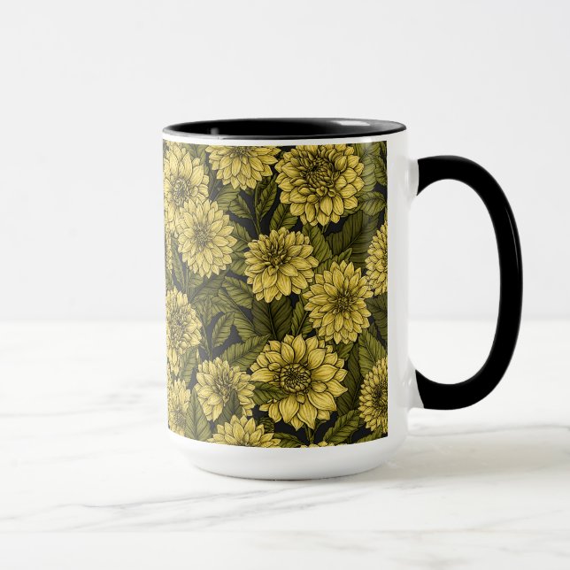 Mug Jardin de Dahlia jaune (Droite)