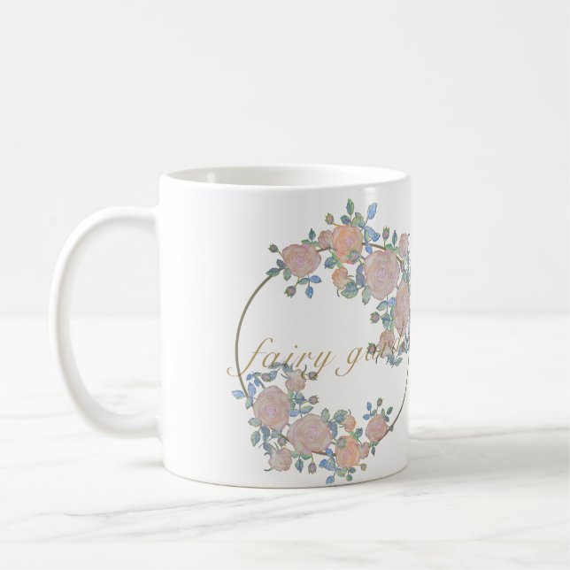 Mug Jardin de fées élégant motif de fleurs roses ferss (Gauche)