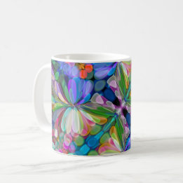 Mug Jardin de Fleur sauvage de libellules Abstrait Flo
