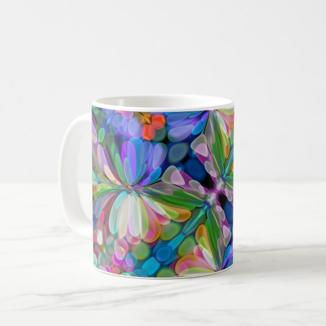 Mug Jardin de Fleur sauvage de libellules Abstrait Flo (Devant gauche)