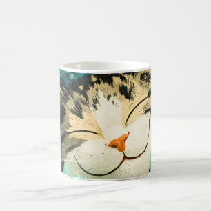 Mug Jardin de fleurs de chat endormi aquarelle abeille