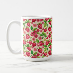 Mug Jardin de framboises d'été motif botanique de frui