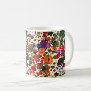 Mug Jardin de lapin à papillon Vintage Aquarelle flora