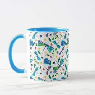 Mug Jardin de libellule aquarelle en blanc couleur per