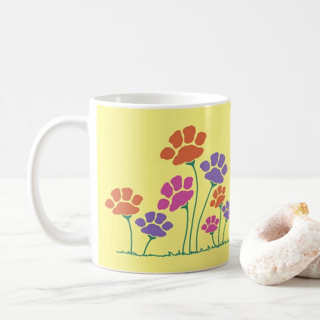 Mug Jardin des fleurs Pawprint (Avec donut)