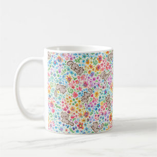 Mug Jardin fantaisiste de Pebble Chat Gris et Floral L