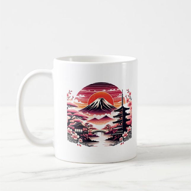 Mug Jardin japonais Sakura Mont Fuji Fleur de cerisier (Gauche)