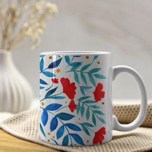 Mug Jardin magique - rouge et turquoise