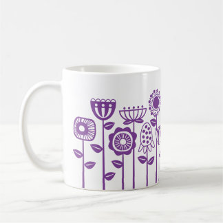 Mug Jardin moderne à fleurs violettes rétro