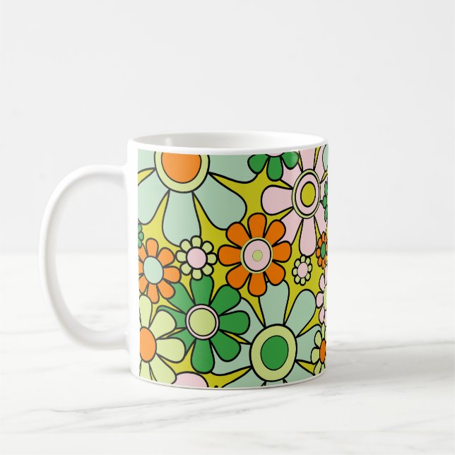 Mug Jardin rétro super des années 60 les années 70 mod (Gauche)