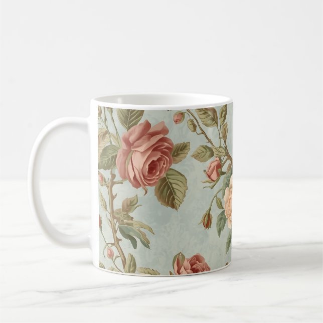 Mug Jardin Romantique de Roses Anciennes (Gauche)