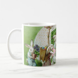 Mug Jardin vintage de lapin de Pâques et d'oeufs de Pâ