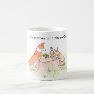 Mug Jardinier de cuisine - corgi et lapins