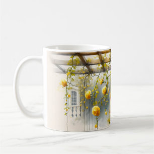 Mug Jardins aquarelle de roses jaunes