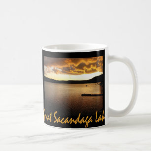 Mug Jaune de coucher du soleil de Sacandaga