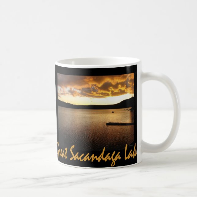 Mug Jaune de coucher du soleil de Sacandaga (Droite)