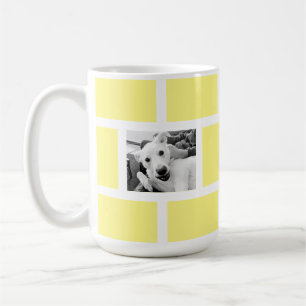 Mug Jaune Deux Photo Design moderne Carré Drôle Chien