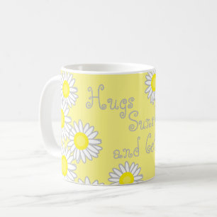 Mug Jaune et blanc marguerite serres soleil et café