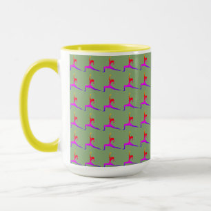 Mug Jaune 'Fun Yoga Designs' Combo Café Mug/ Coupe