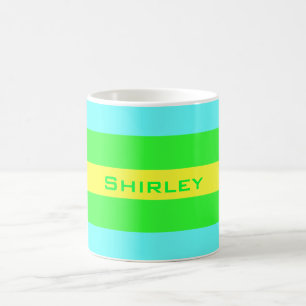 Mug Jaune, Vert, Bleu, Grandes Tunes de Shirley Taylor