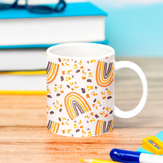 Mug Jaune Violet Abstrait Arc-en-ciel Aquarelle Rétro