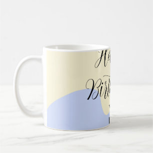 Mug Jaune violet vert joyeux anniversaire abstrait pas
