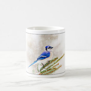 Mug Jay bleu en hiver