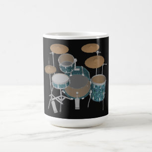 Mug Jazz Drum Kit : Ensemble de tambours verts personn