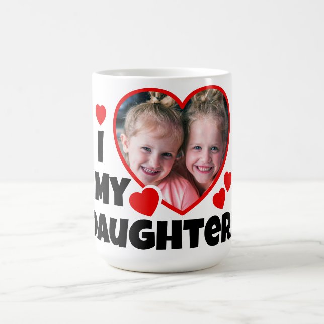 Mug J'Coeur Mes Filles Photo Personnalisée (Centre)
