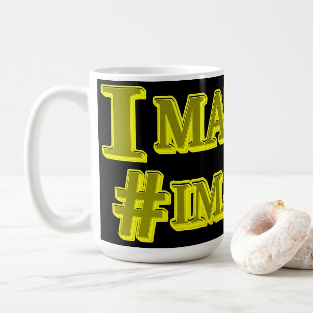 Mug "JE COMPTE !" Conception d'expression mignonne. Co (Avec donut)