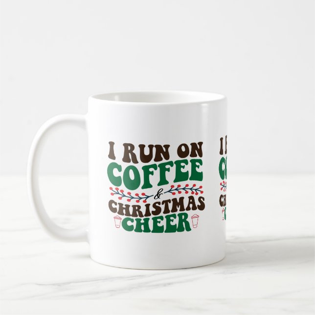 Mug Je cours sur café et Noël Cheer-Xmas (Gauche)