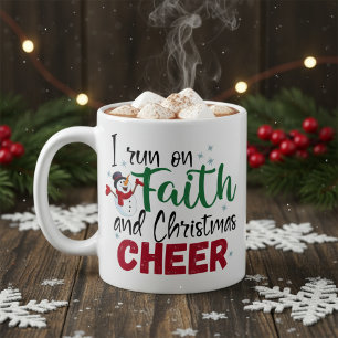 Mug Je cours sur la foi et Noël Joyeux Fêtes
