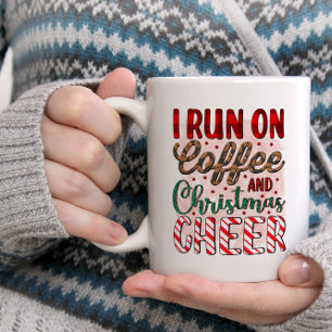 Mug Je cours sur le café et la fête de Noël -