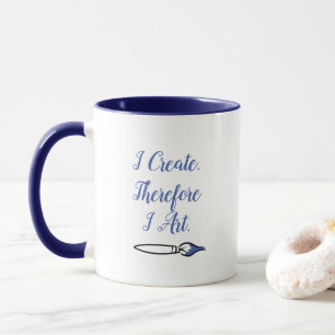 Mug JE CRÉE DONC I ART - BLEU par Jeff Willis Art
