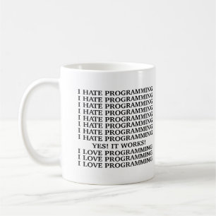 Mug Je déteste la programmation d'amour de la