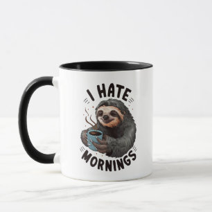 Mug Je déteste les matins paresseux paresseux
