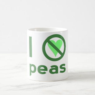 Mug Je déteste les petits pois Texte vert