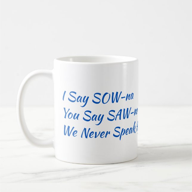 Mug Je dis "Mug de café finlandais SOW-na" (11 oz) (Gauche)