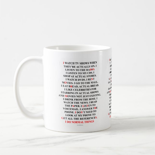 Mug Je Fais Des Choses Normales Dit Drôle (Gauche)