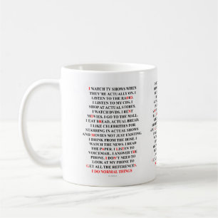 Mug Je fais l'énonciation drôle de choses normales
