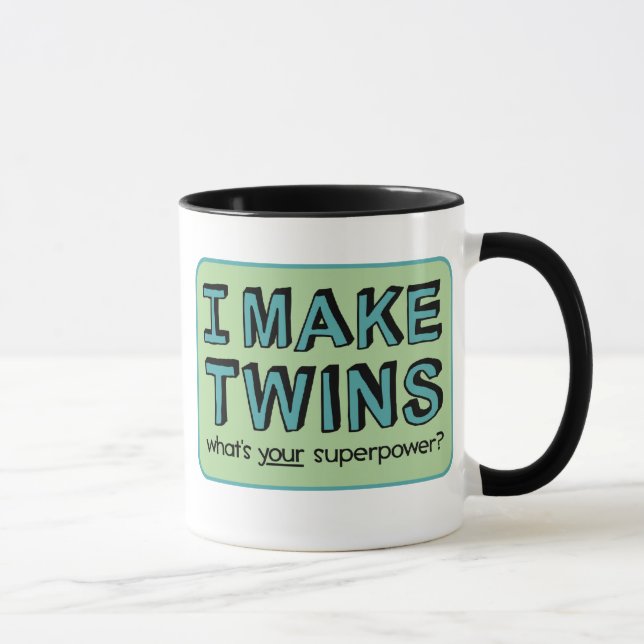 Mug JE FAIS TWINS, quelle est ta superpuissance ? (Droite)