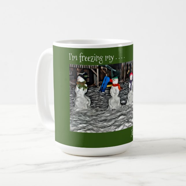 Mug Je gèle mes cloches de sonnerie - gens de neige (Devant gauche)