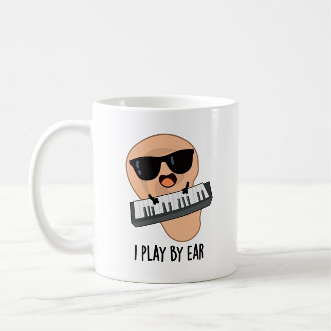 Mug Je Joue Par Ear Funny Music Pun (Gauche)