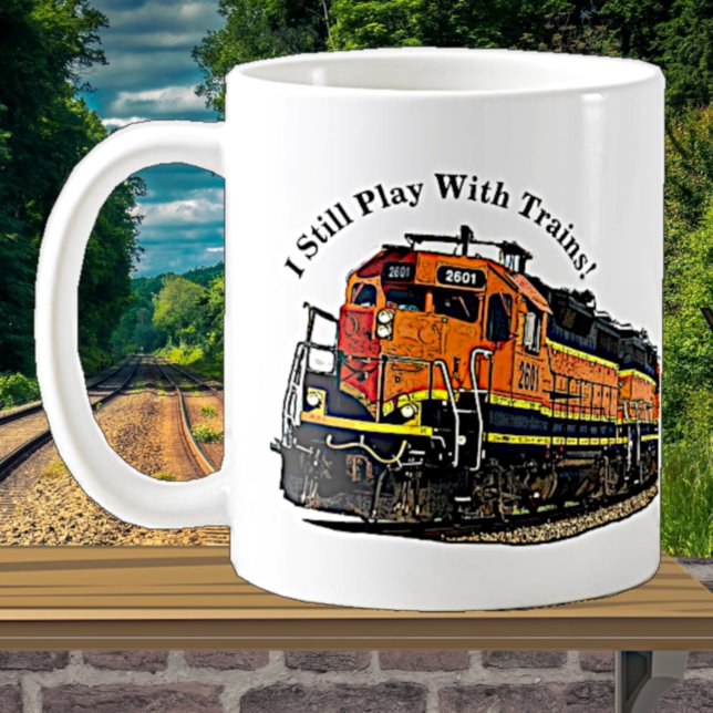 Mug Je joue toujours avec Diesel Trains Locomotive (Créateur téléchargé)