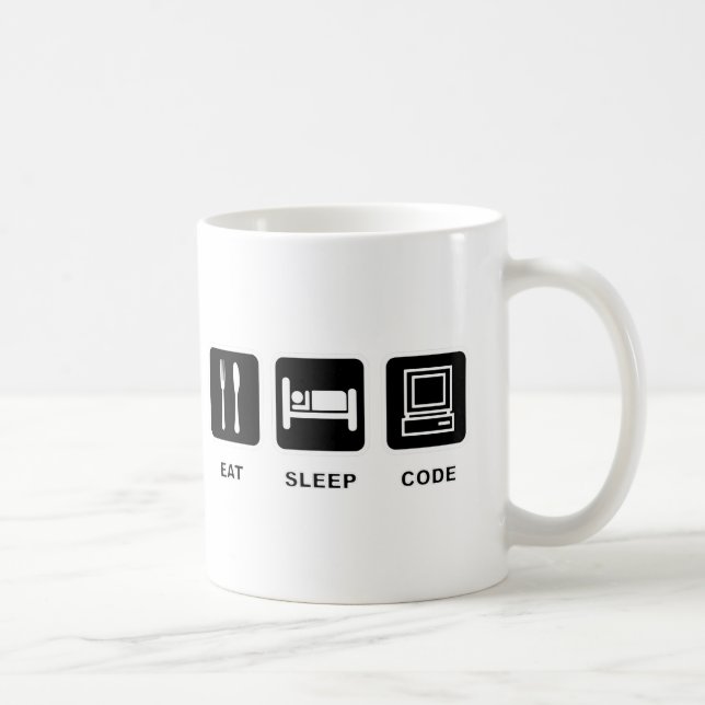 Mug Je mange, dors et code (Droite)