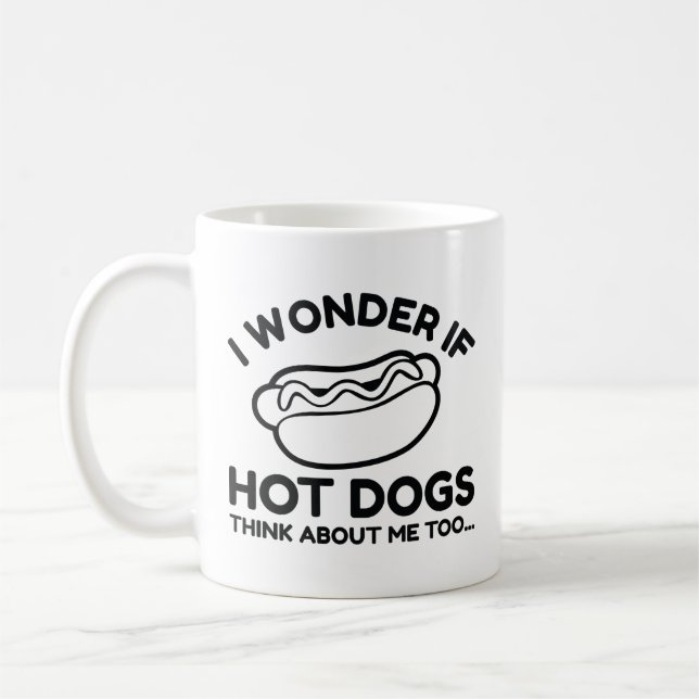 Mug Je Me Demande Si Les Chiens Chauds Pensent À Moi A (Gauche)