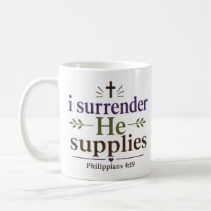 Mug Je me rends, Il pourvoit Encouragement chrétien