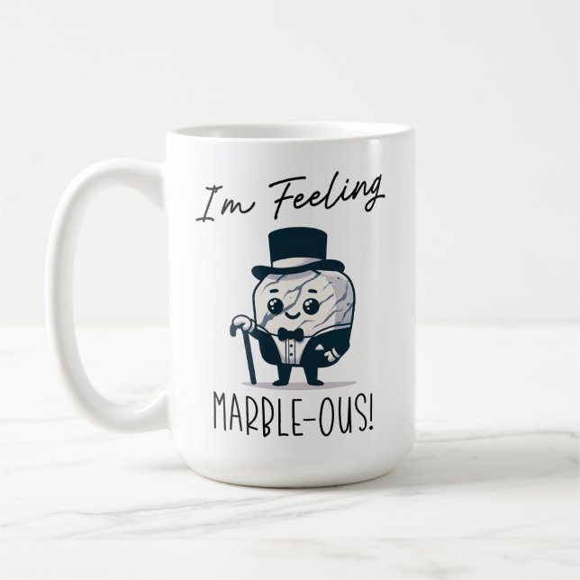 Mug Je me sens Marble-ous - Joli jeu de mots géologiqu (Gauche)