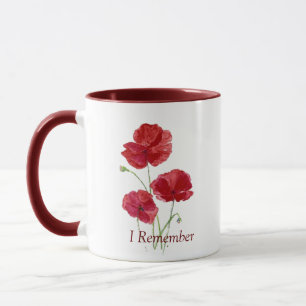 Mug Je me souviens des papillons rouges Aquarelles